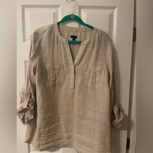 Talbots oatmeal linen tunic XL EUC. My weight loss is your gain!